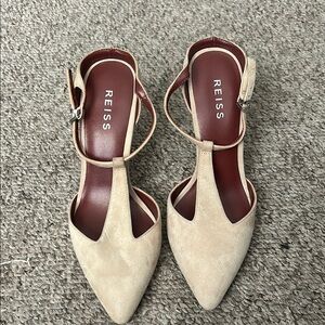 Reiss Tan suede Heels with Pointed Toe slide size 36